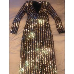 Club L London sequin wrap maxi dress